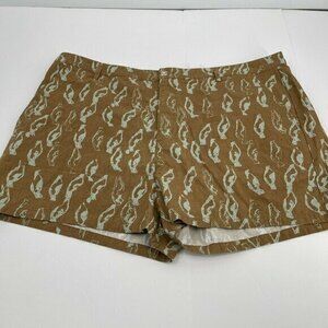 ASOS White Shorts 48 Mens Casual Brown Multi Color Flat Front Zip Pockets